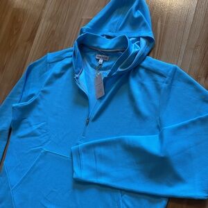 NEW- Peter Millar Grid Performance Half Zip Golf Hoodie- Men’s Large